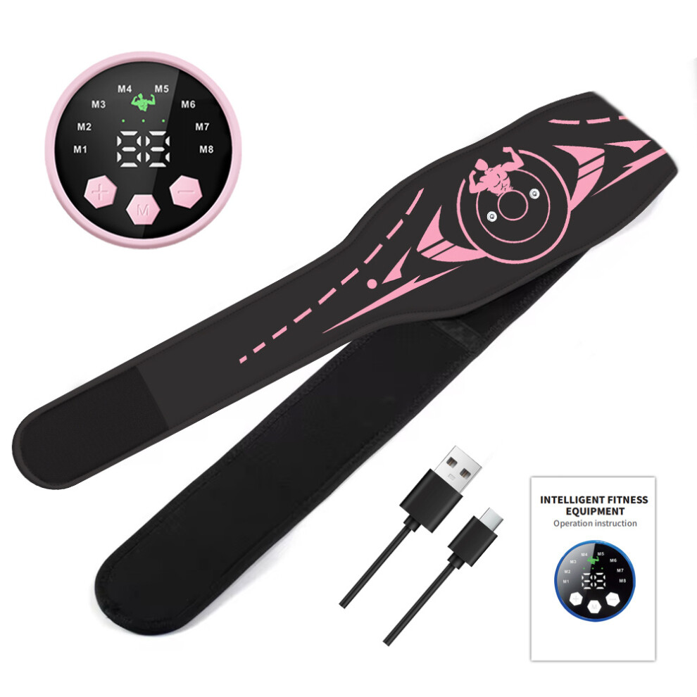 Stoyotu (1 Waist) New Usb Muscle Stimulator Belt Abs Trainer Belts Ems Abdominal Waist Belly Workout Massager Electric Home Gym Fitness Equiment