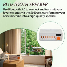 White Noise Sleep Sound Machine med 8 Naturljud, Bärbar -Högtalare, 12 Färger Nattljus