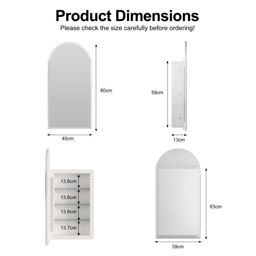 40x80 Arched Beveled Edge Bathroom Mirror Cabinets 1