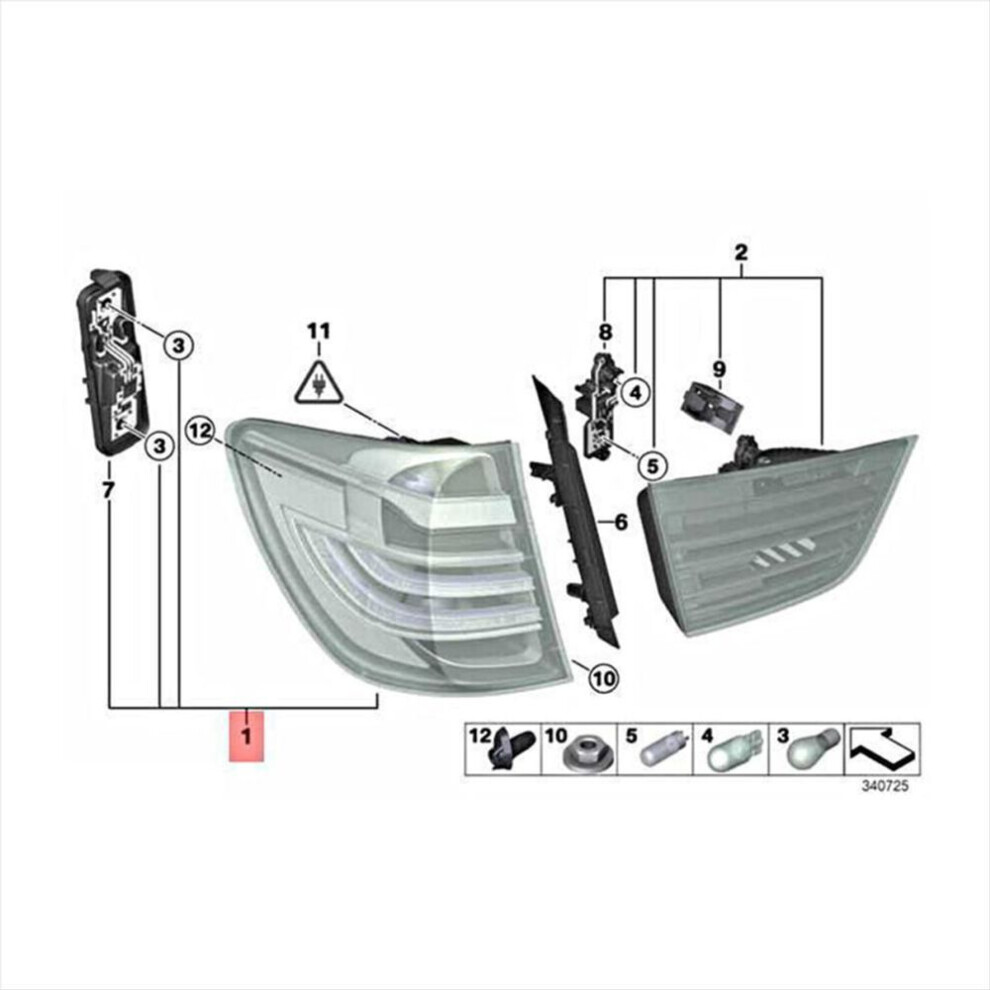 63217217311 Left Rear Led Tail Lamp Trim Bezel Shell Brake For B Light 7096294977947