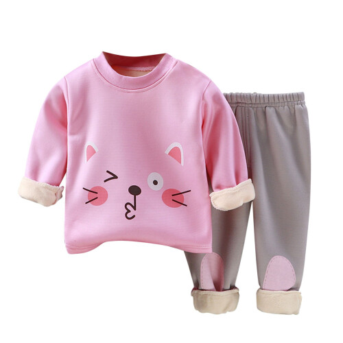 Ensemble pyjama garçon rose à manches longues imprimé robot 6-7 ans 1