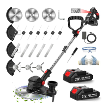Cordless Strimmer with 2x2.0Ah Batteries, 750W