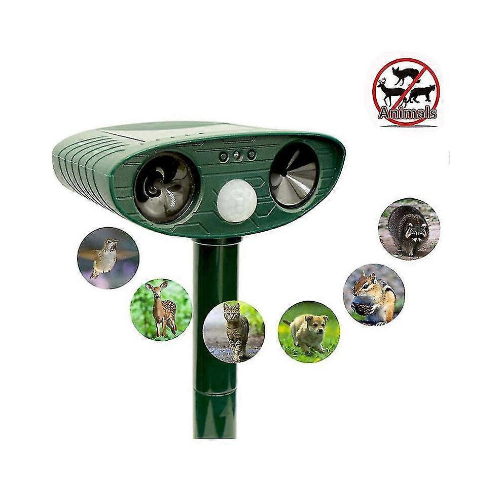 Ultrasonic Solar Cat Repeller With Motion Sensor, Waterproof Outdoor Mouse Deterrent For Garden And Yard 6485316052846