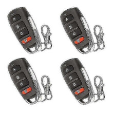 Confezione da 4 telecomandi universali di ricambio per cancelli e porte da garage.