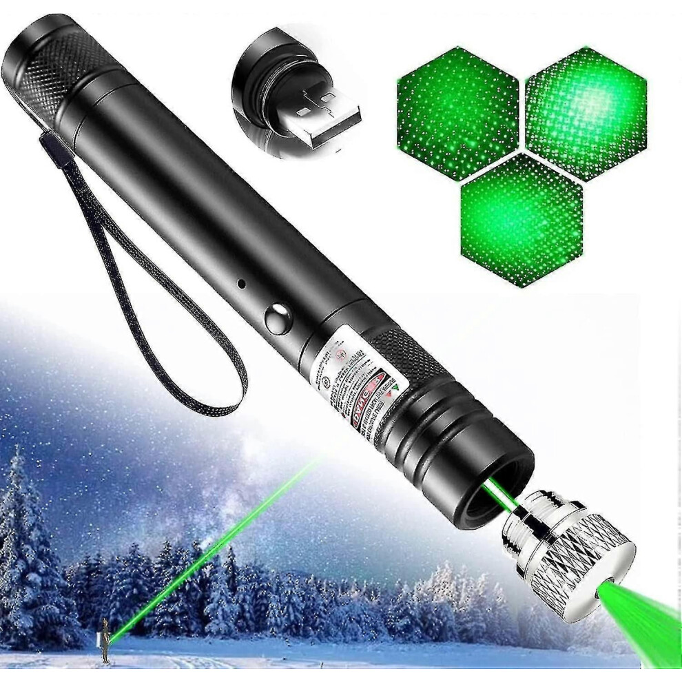 High Power Laser Pointer Flashlight With Adjustable Focus, Long Range Beam, Portable Handheld Torch, Durable Metal Body, 6485316054802