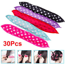 30 bigoudis en mousse souple, rouleaux flexibles pour coiffure de nuit, outils de coiffure DIY avec rangement