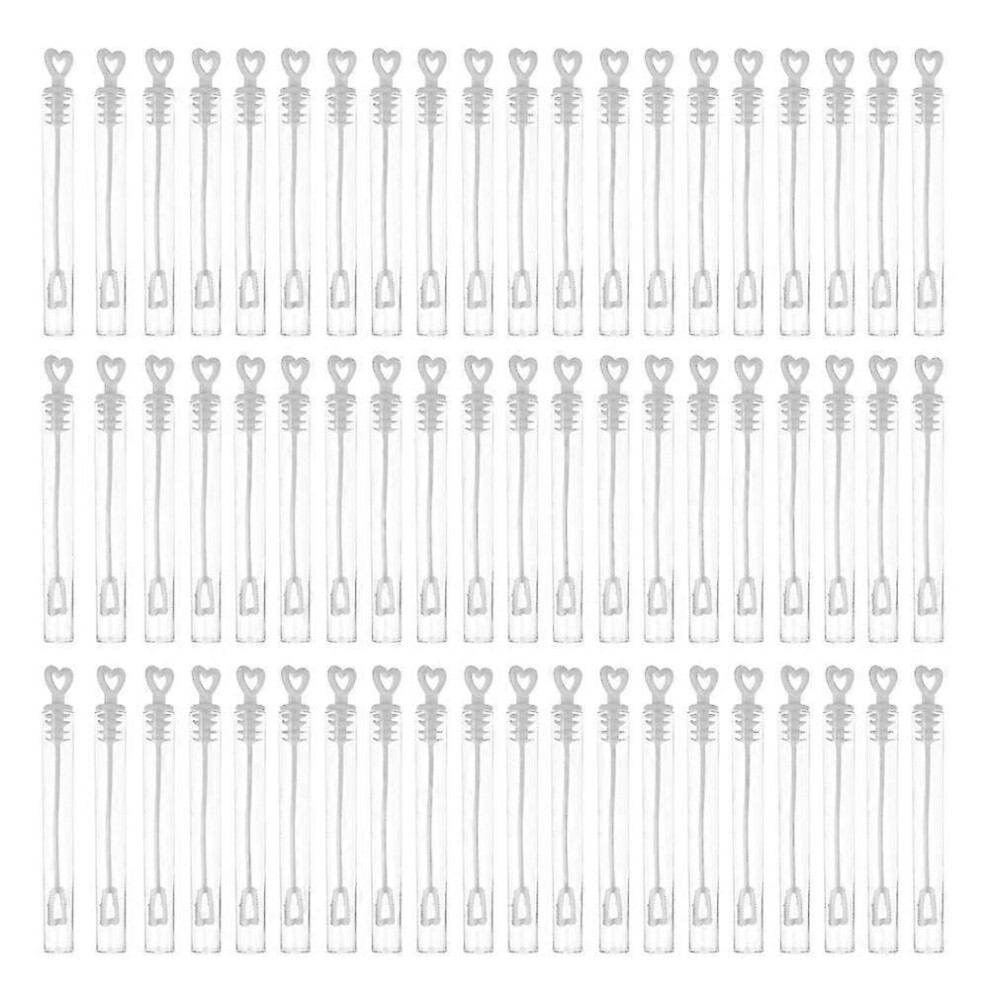 48 Pcs Love Heart Wand Tube Bubble Soap Bottles, Fun Kids Toy, Wedding Decor, Compact And Easy To Carry Empty Bottle 9172985634356