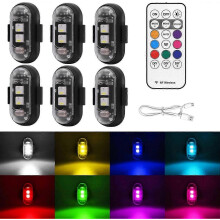 Feux stroboscopiques LED sans fil avec télécommande, feux de signalisation d'urgence étanches, 8 couleurs, chargement USB pour voiture
