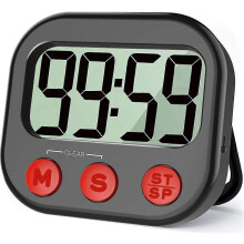 Timer da cucina digitale con visualizzazione grafica, orologio magnetico, cronometro, conto alla rovescia, ampio schermo LCD con cifre