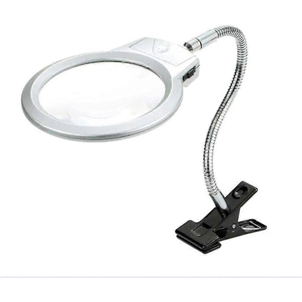 Desktop LED Reading Magnifier, 8x 30x Magnification, Hands Free Stand, Adjustable Light for Seniors and Students Reading
