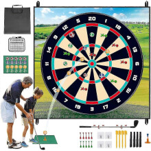 Golf Chipping Game Set, Sticky Golf and Dart Practice Hitting Mat for Indoor and Outdoor Use, Fun Training Toy for Kids