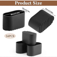 24 stuks ovale stoelpootdoppen, 40 x 20 mm antislip pootbeschermers, vloerbescherming voor meubels, geschikt voor ovale buispoten