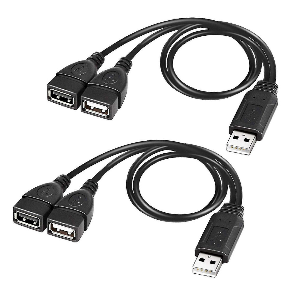 2 Pack Usb 2.0 A Male To Dual Usb Female Y Splitter Cable, Heavy Duty For Data Transfer And Power 6485316057872