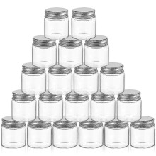 20 Pack 50ml Small Glass Jars with Lids, Mini Food Storage Containers for Grain, Spices, Honey and Kitchen Organization
