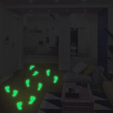 Autocollants phosphorescents en forme d'empreintes de pas pour sols lisses et carrelages, stickers décoratifs colorés pour la maison et