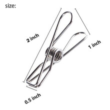 Clothes Pins 40 Pack, 2 Inch Multi Purpose Stainless Steel Wire Clips, Utility Hooks for Home and Office Use
