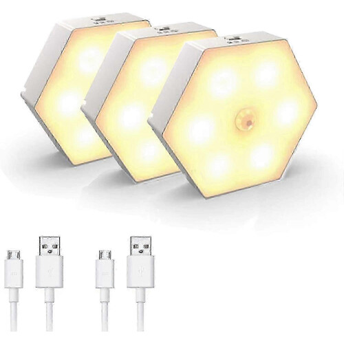 Motion-Sensor LED Night Light with On/Off Switch, Adjustable Bedroom and Wardrobe Lamp, Warm White