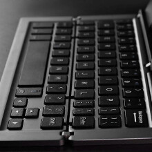 Portable Mini Wireless Bluetooth Folding Keyboard, Aluminum Alloy Foldable Rechargeable Keypad for Travel, Office and Ho