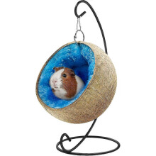2026 Guinea Pig Bed, Hamster Hideout, Large Coconut Shell House with Warm Pad, Cozy Hideaway for Rabbits and Small Pets