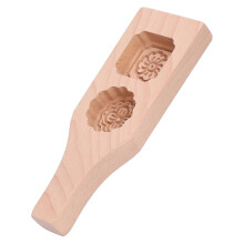 Traditionelle Mondkuchenform aus Holz für chinesisches Gebäck, handgefertigtes Presswerkzeug mit 2 Löchern für die heimische Konditorei
