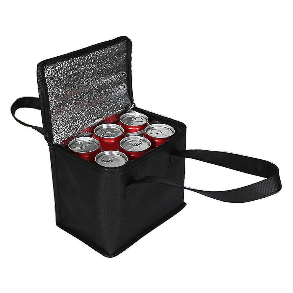 Portable Leak-Proof Insulated Cooler Bag For Picnic, Hiking, And Outdoor Use, Waterproof Soft-Sided Lunch Tote, Black 6485316059784