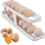 Egg Holder for Fridge, Automatic Rolling Egg Storage Organizer Holds 12 to 14 Eggs, Clear Plastic 1