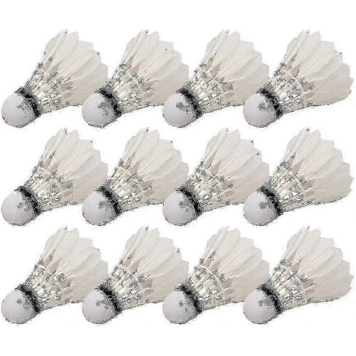 Μπάλες μπάντμιντον Shuttlecocks, 12 επαγγελματικές μπάλες με φτερά για προπόνηση κ
