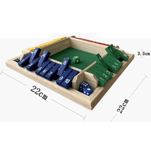 Ξύλινο επιτραπέζιο παιχνίδι Shut The Box για ενήλικες, παιχνίδι με ζάρια 4 όψεων γ 1