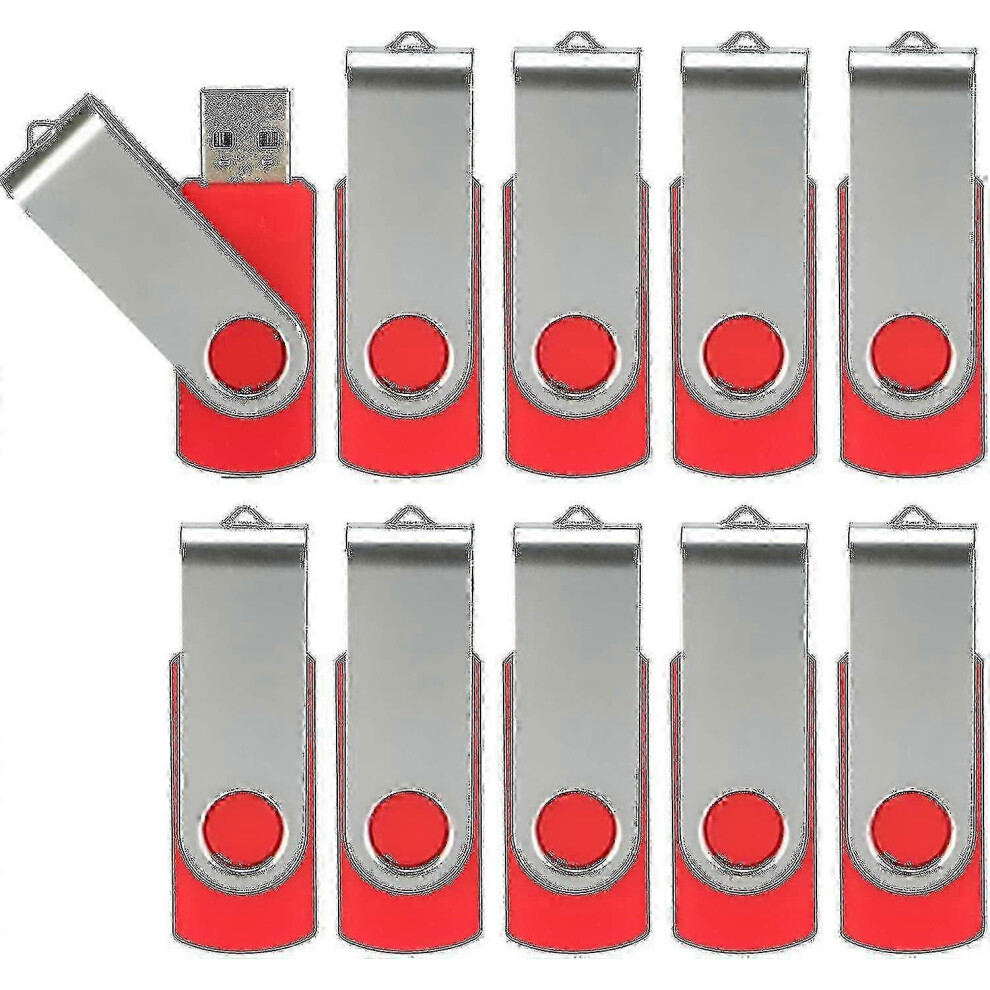 10 Pack Usb 2.0 Thumb Drives Bulk, Swivel Memory Sticks With Foldable Design For Data Storage And File Transfer 9172985191064