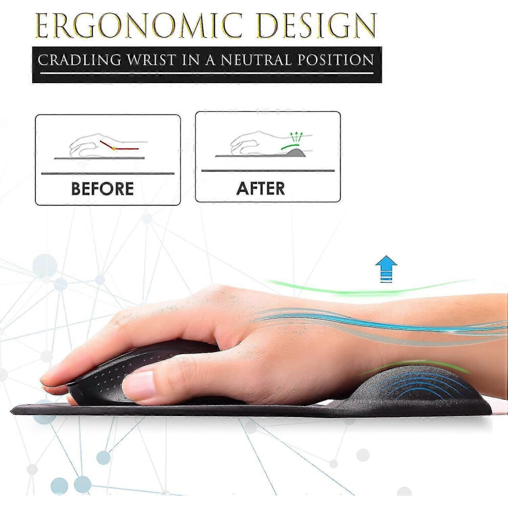 Ergonomic Mouse Pad With Wrist Support, Gel Wrist Rest, Comfortable Mouse Pad For Laptop And Desktop, Pain Relief 9172985631492