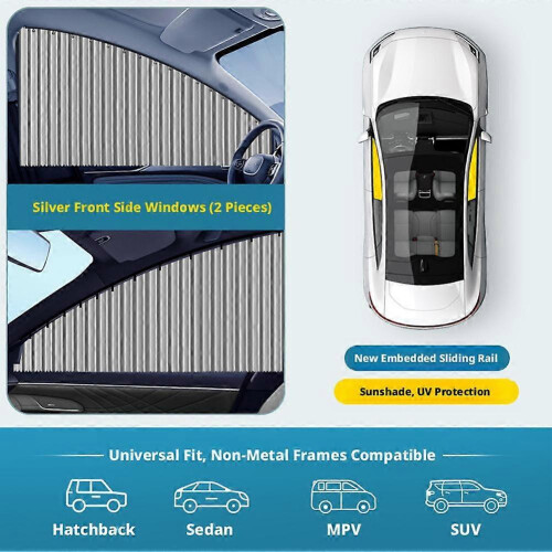 Embedded Car Window Curtain for Privacy and Sun Blocking, Easy to Install and Durable Fabric 2