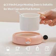 Scaldatazze con spegnimento automatico, attivazione a gravità, compatibile con la maggior parte delle tazze, colore rosa, per casa e uf