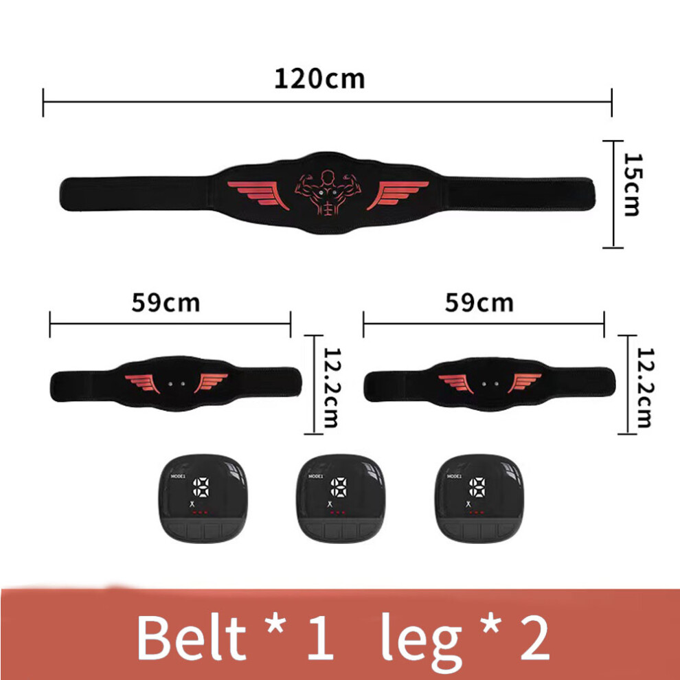 Stoyotu (1 Waist 2 Legs) Ems Muscle Stimulator Abdominal Trainer Abs Toner Arm Belly Leg Exercise Workout Lose Weight Fat Burn Home Gym Fitness Equipment