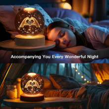 80mm 3D Crystal Ball Gift for Mum Birthday, Color Changing Glass Decorative Globe for Home and Christmas Decor