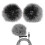 Windscreen Muff Pop Filter for Wireless Microphone, Microphone Windshield Foam Cover, Black, Noise Reduction 3