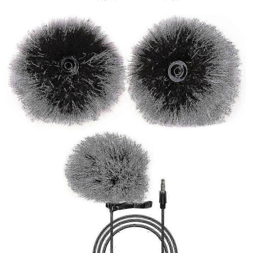 Windscreen Muff Pop Filter for Wireless Microphone, Microphone Windshield Foam Cover, Black, Noise Reduction 2