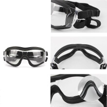 Pet Anti UV Glasses, Waterproof Dog Goggles, Curved Shatterproof Polycarbonate Lenses, Adjustable Fit for Medium Breeds,