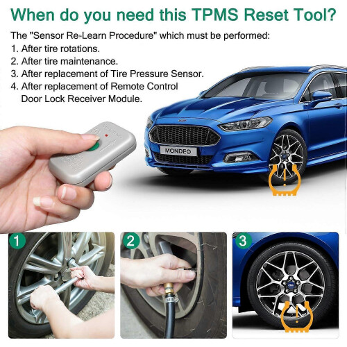 TPMS Sensor Relearn Reset Tool for Ford and Mazda Tire Pressure Monitoring System Programming and Activation 2