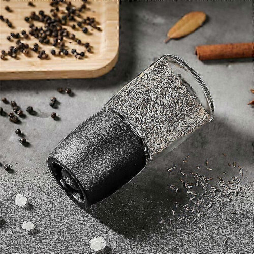 Black and White Pepper Manual Grinder Set, Adjustable Ceramic Mill for Kitchen and Dining Use 2