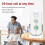 Wireless Intercoms for Elderly, Long Range Room to Room Two Way Communication System with Charging Base, 2 Pack, White 3