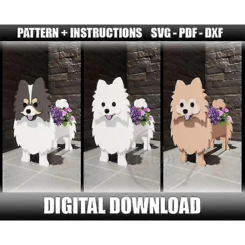 Γλάστρα για σκύλους Pomeranian, χαριτωμένη διακόσμηση κήπου σε γλάστρα για κατο 2