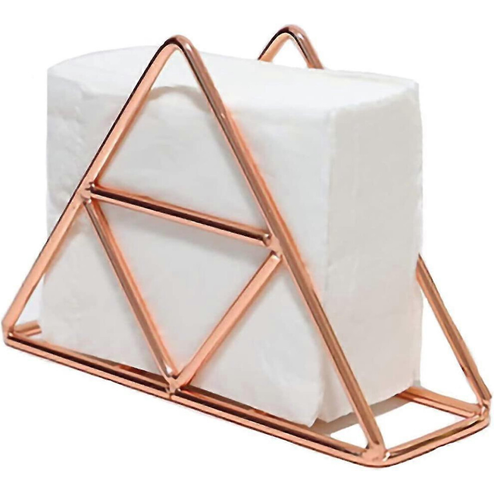 Triangular Metal Napkin Holder for Kitchen and Dining Table, Modern Tabletop Tissue Organizer