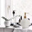 Shell-Shaped White Ceramic Soap Dispenser with Gold Matte Pump for Bathroom and Kitchen Decor 4