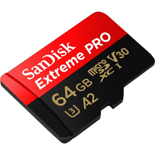 SanDisk SanDisk Extreme Pro MicroSD 64GB V30 A2 R200/W90 with Adapter 1