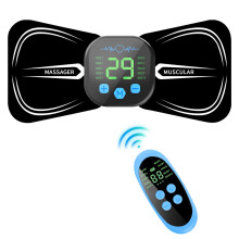 (Blue Remote) Neck Massager Body Massage EMS Electric Cervical Massage Patch Low Frequency Pulse Muscle Stimulator Pads Pain Relief Relaxation