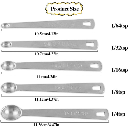 Mini Stainless Steel Measuring Spoons Set 5 pcs 1