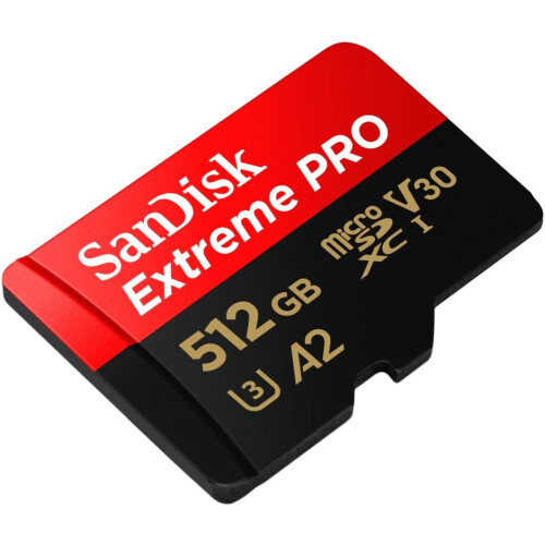 SanDisk SanDisk Extreme Pro MicroSD 512GB V30 A2 R200/W90 with Adapter 1