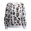 Suéter feminino com estampa de leopardo, gola redonda e modelagem solta. 8