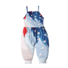 Toddler girl summer romper sleeveless USA flag print