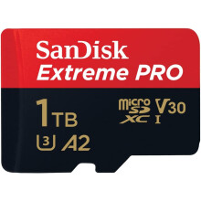 SanDisk Extreme Pro MicroSD 1TB V30 A2 R200/W90 with Adapter
